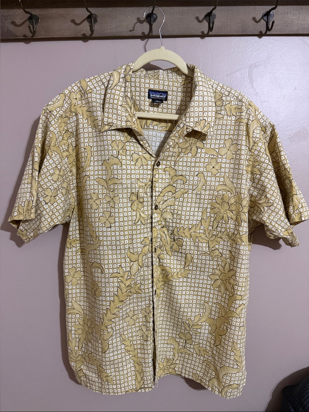 Patagonia Yellow Floral Short-Sleeve Camp Shirt